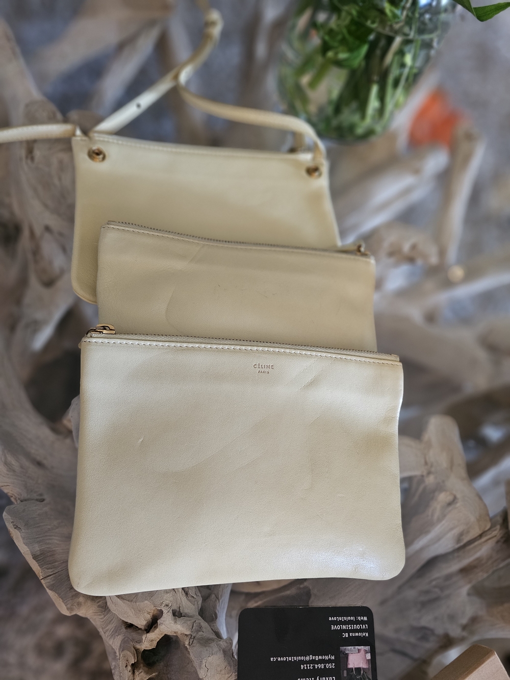 Celine Beige Leather Crossbody Bag - Picture 10 of 16